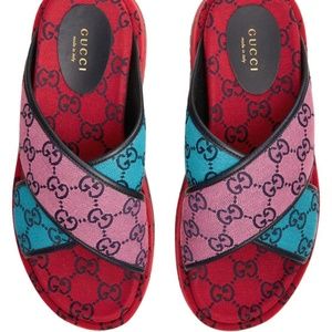 Gucci GG multicolor platform sandals